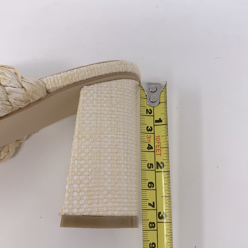Nicole Miller Woven Straw Block Heeled Square Toe Sandals NWOT - Picture 9 of 16